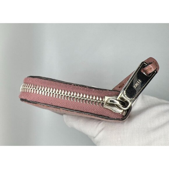 Fendi Roma Selleria Pink Pebbled Leather Zip-Around Wallet Full inclusion - Picture 16 of 16